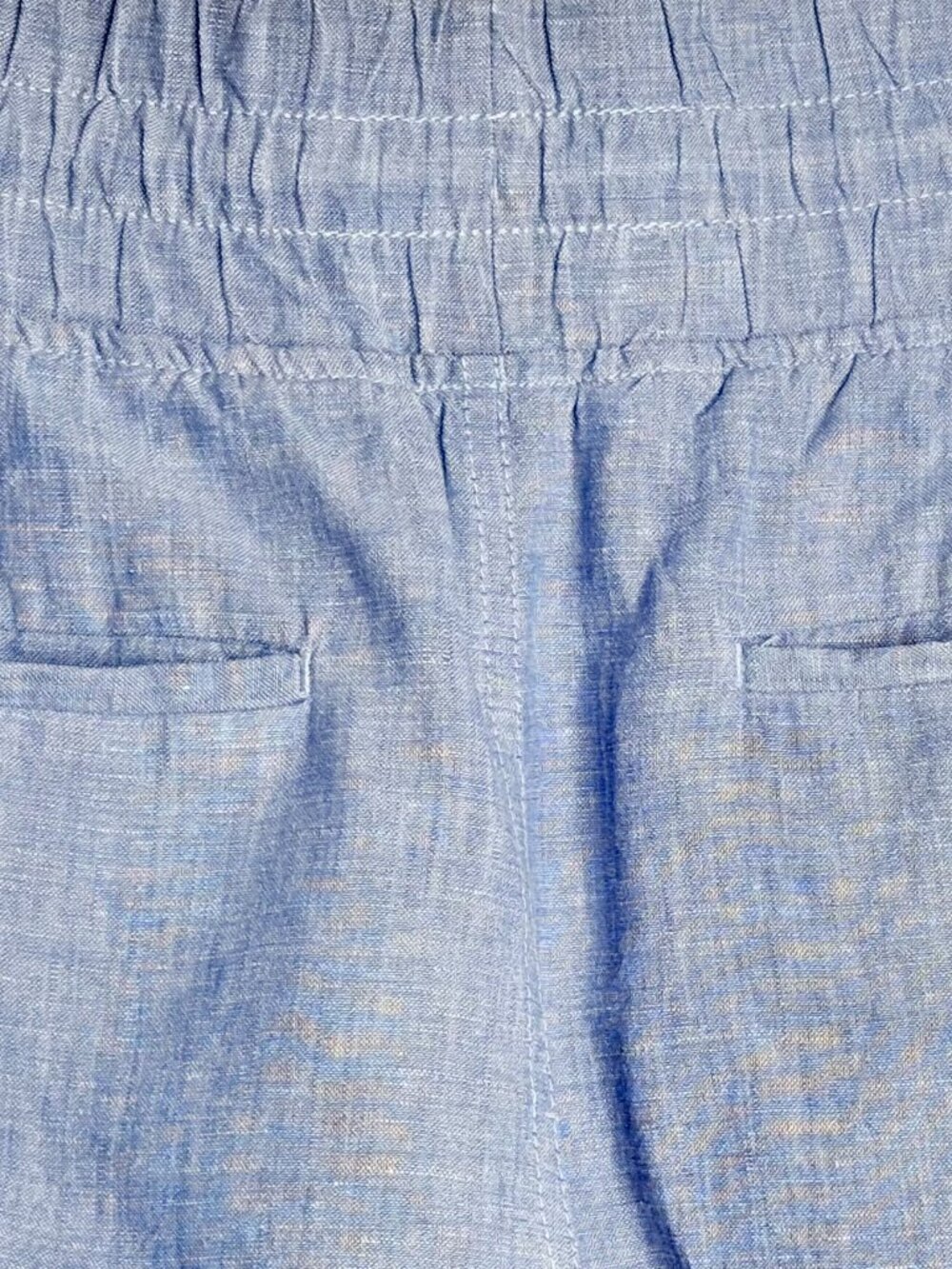 Athleta Cabo Linen Shorts Light Blue Size 14 Drawstring - Picture 6 of 9